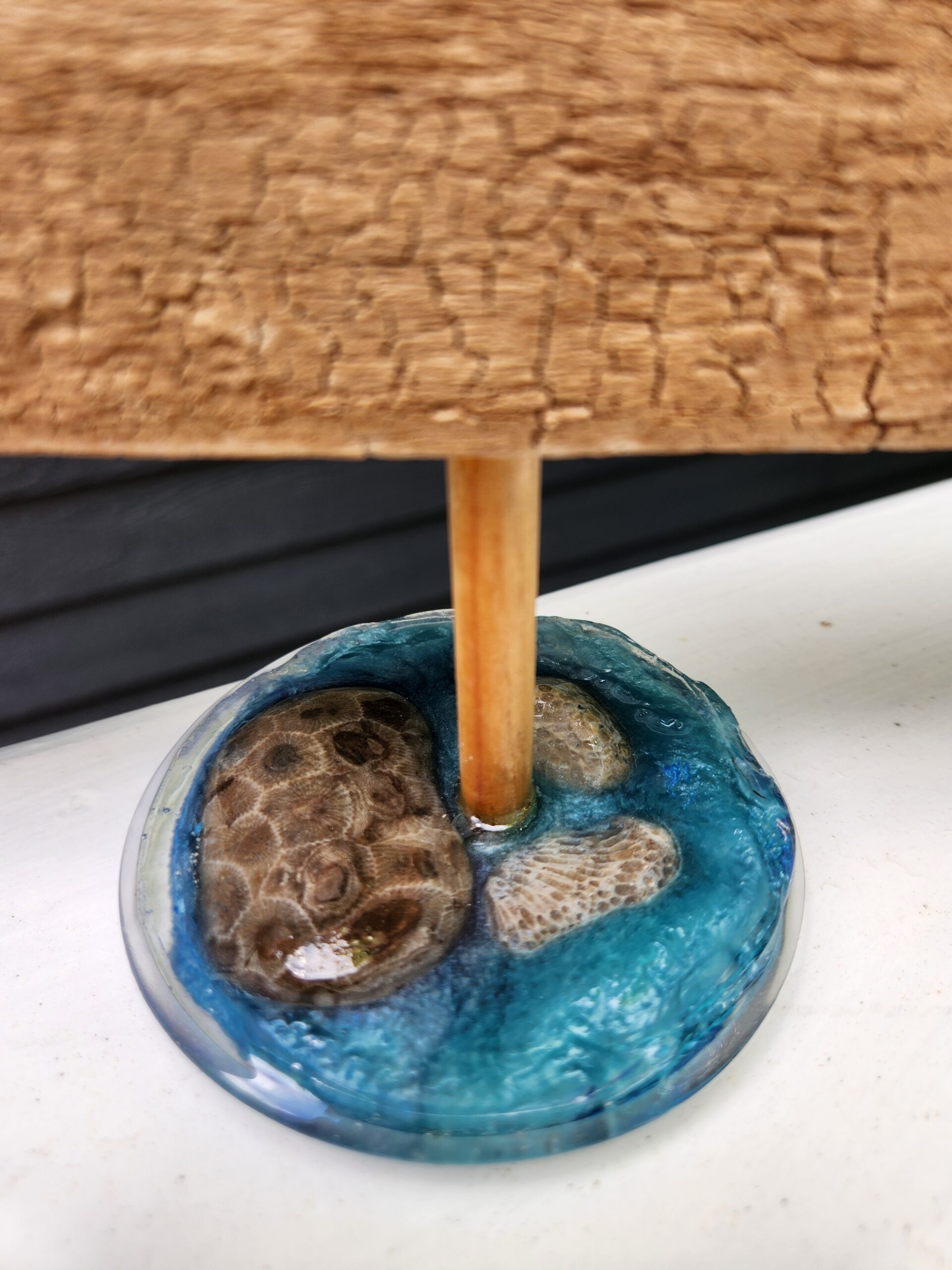 Driftwood Sailboat Figurine with Petoskey Stone Base - Made in the USA - Image 2