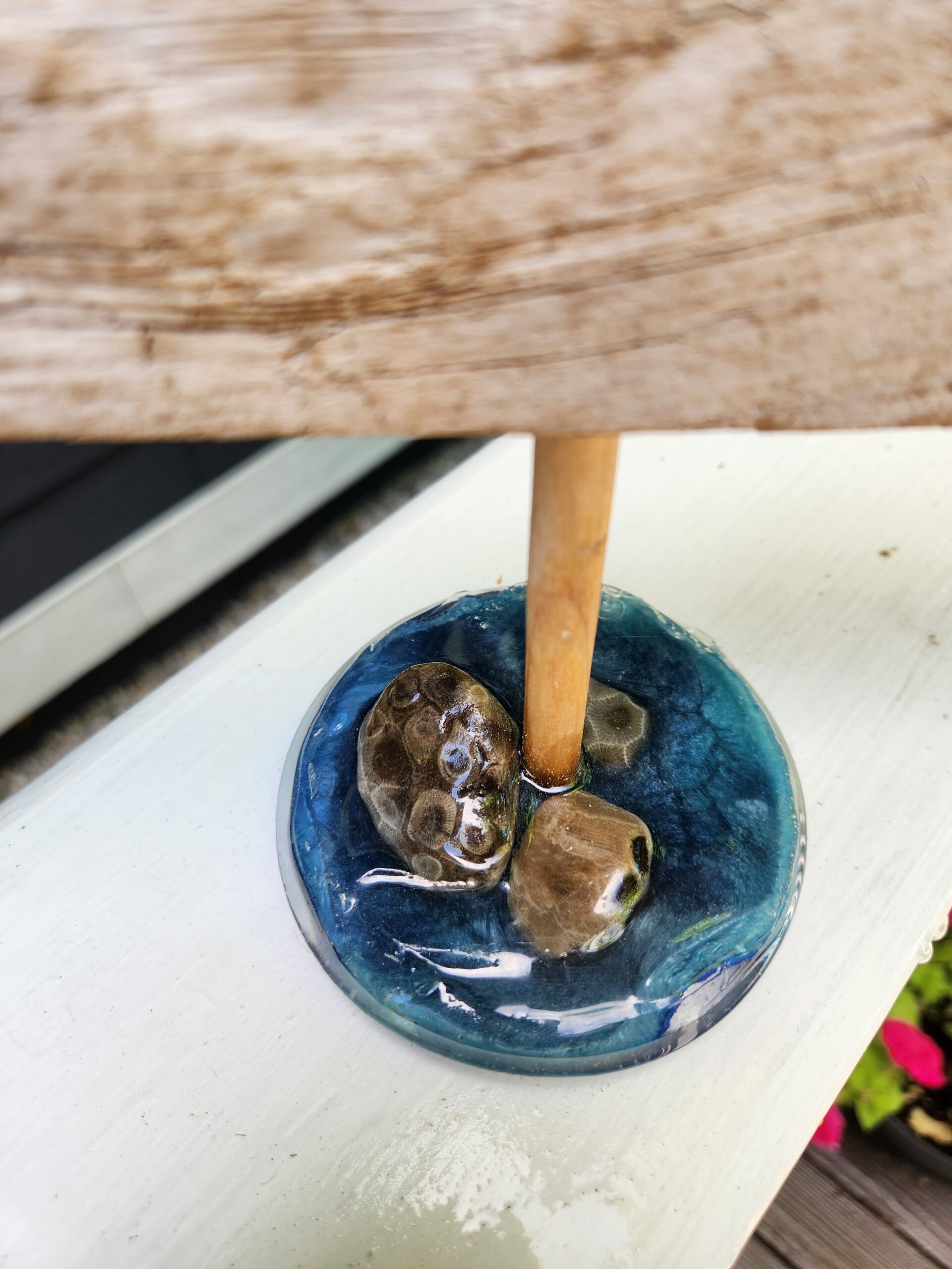 New Driftwood Sailboat Figurine with Petoskey Stone Base- Made in the USA - Image 3