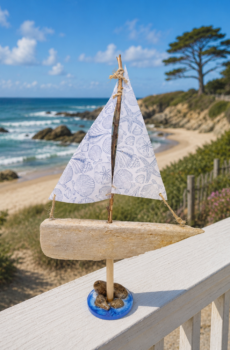 Handcrafted Driftwood Sailboat – Coastal Beach Decor -Made in the USA