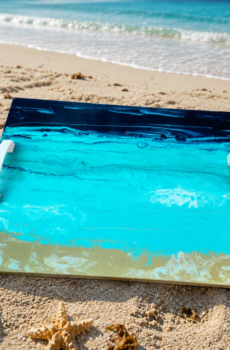 Great Lakes Inspired Hand-Painted Serving Tray – Coastal Lake House Decor - Made in the USA