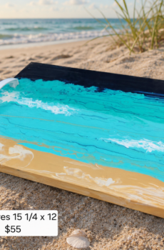 Great Lakes Inspired Acrylic Pour Serving Tray - Made in the USA