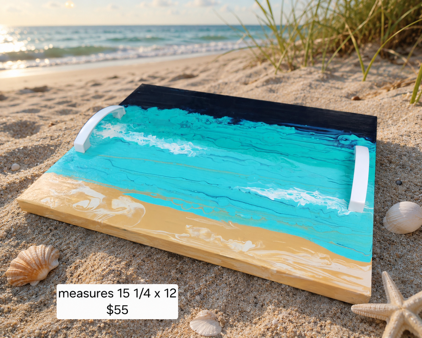 Great Lakes Inspired Acrylic Pour Serving Tray - Made in the USA