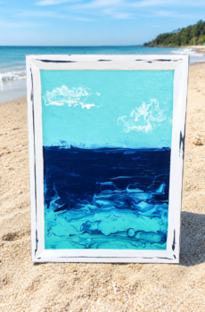 Great Lakes Inspired Acrylic Pour Wall Art - Made in the USA