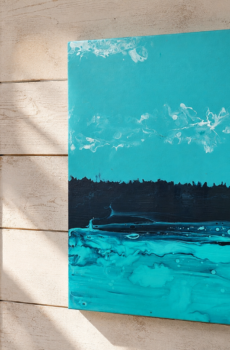 Great Lakes Inspired Acrylic Pour Wall Art - Made in the USA