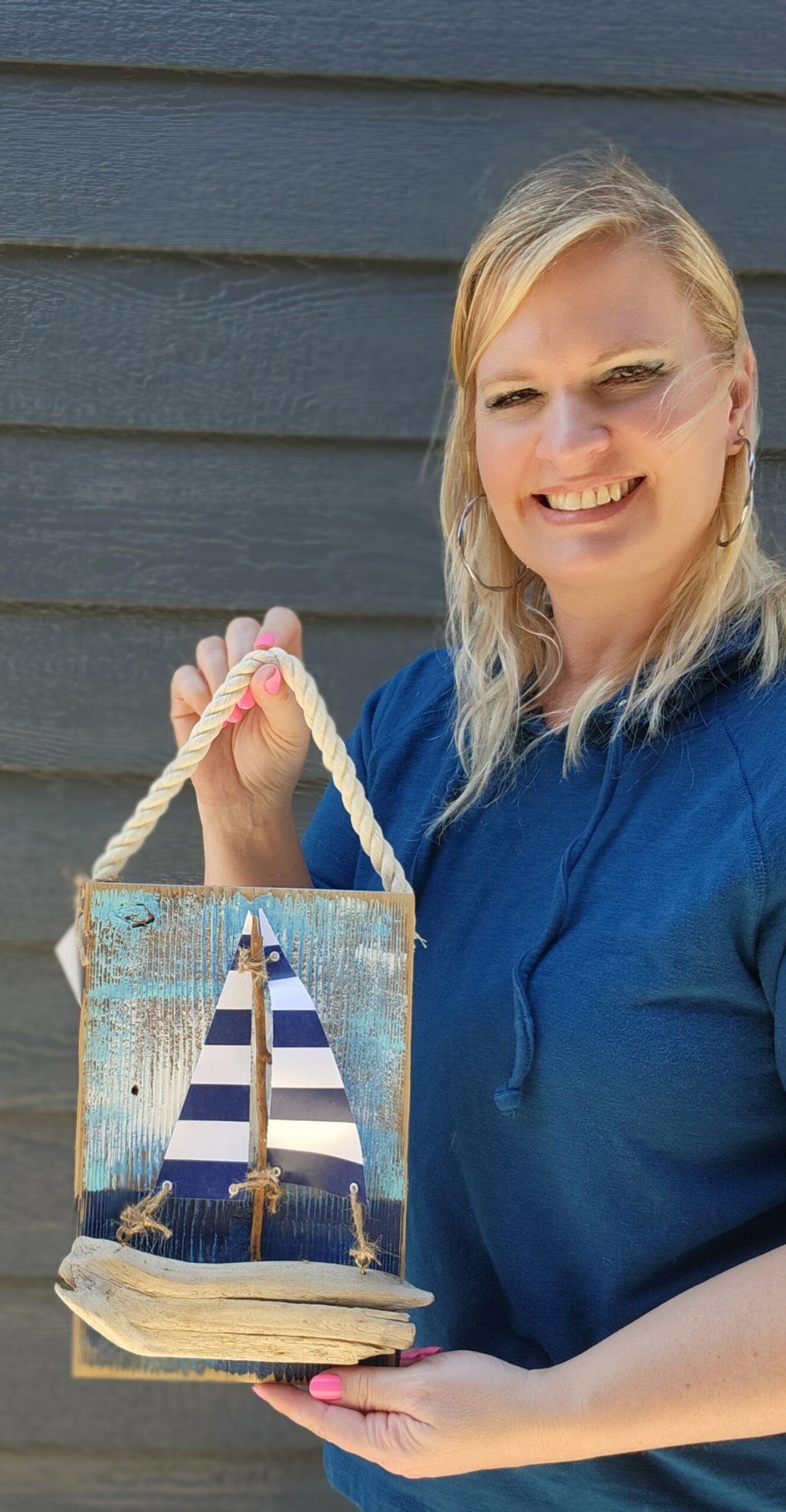 Handmade Driftwood Sailboat Wall Decor – Coastal Nautical Art - Made in the USA - Image 4