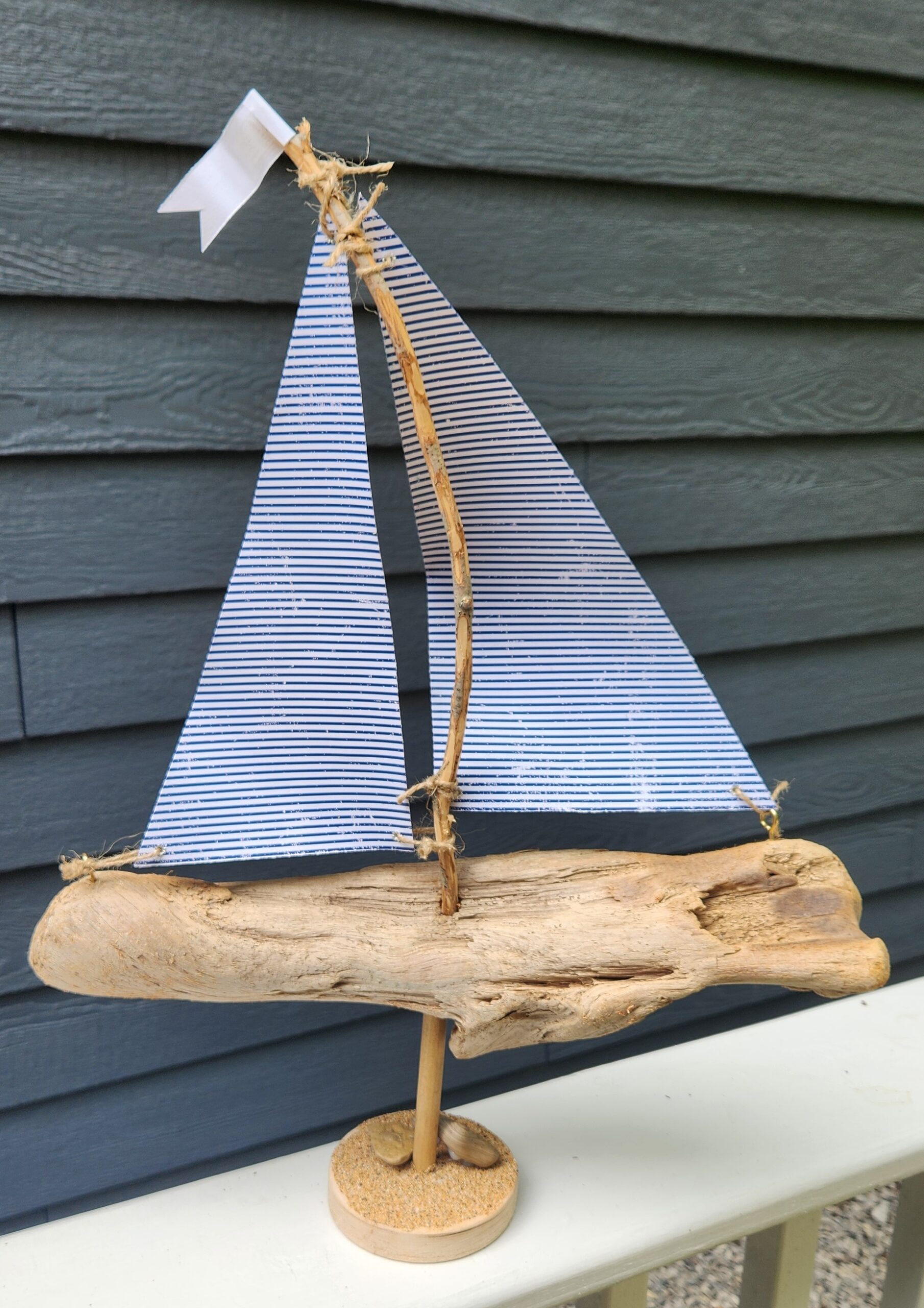Handmade Driftwood Sailboat – Coastal Nautical Decor- Made in the USA - Image 4