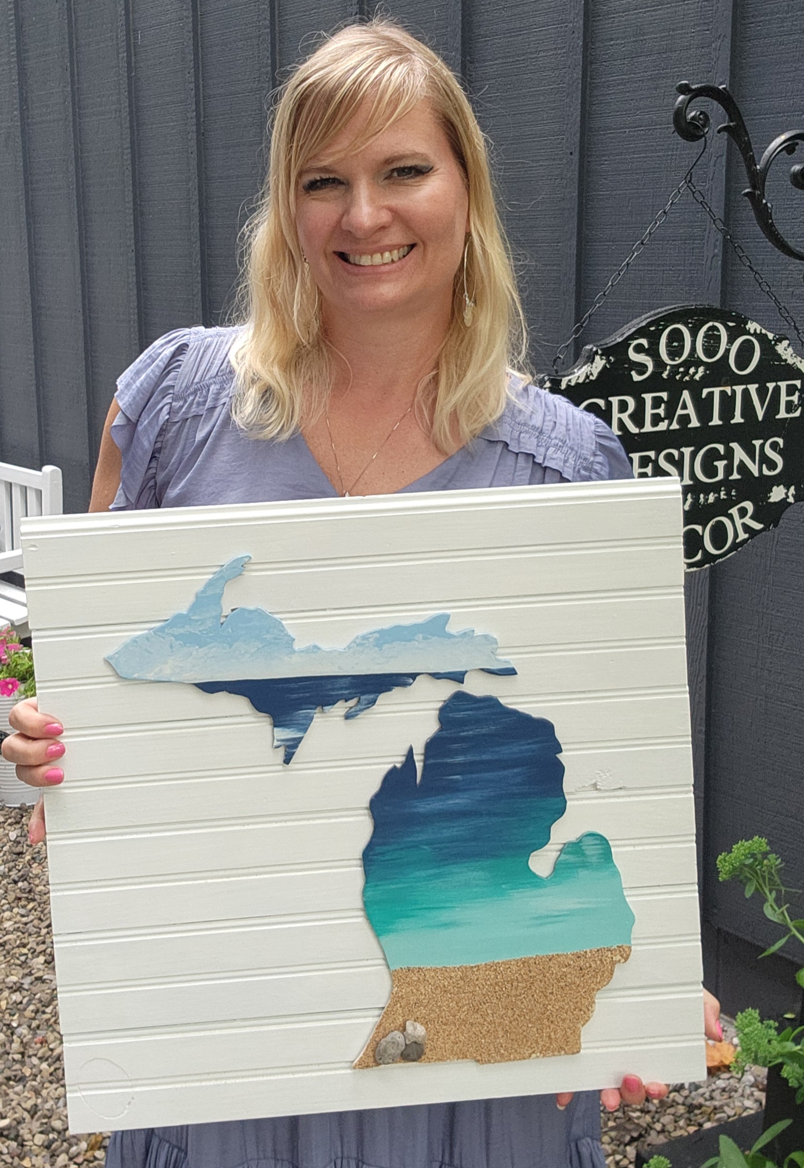 Great Lakes Michigan Wall Art – Handmade Coastal Lake Decor - Made in the USA - Image 2