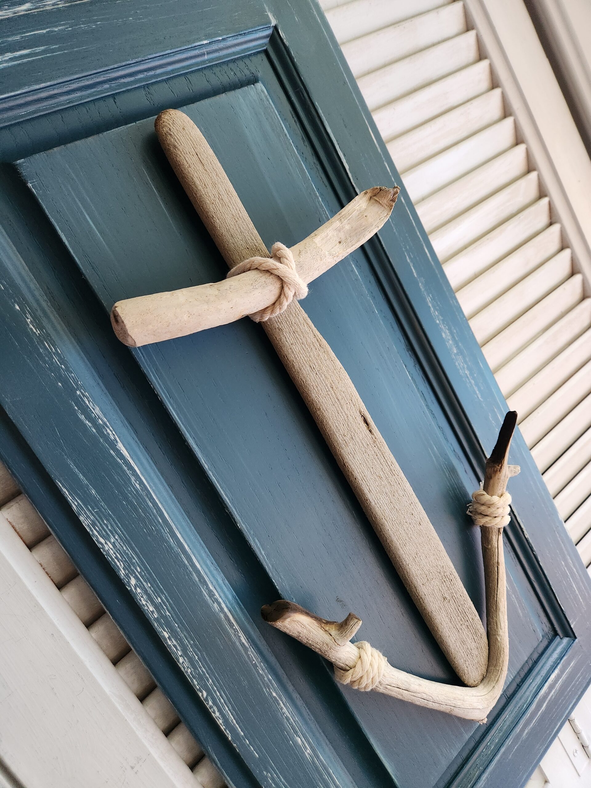 Handmade Driftwood Anchor Wall Decor | Coastal Nautical Wall Art - Image 4