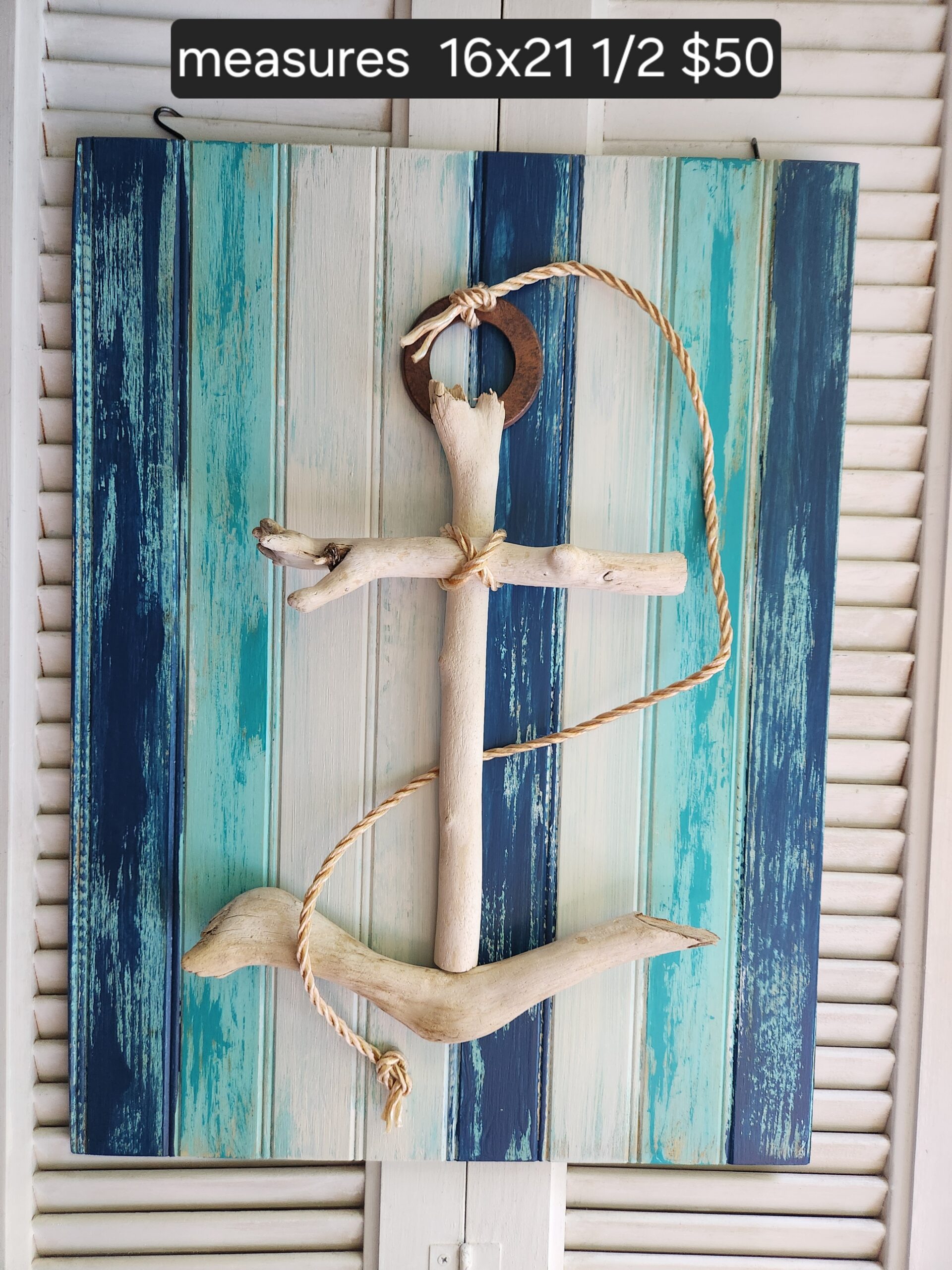 Handmade Driftwood Anchor Wall Art – Coastal Beach House Nautical Decor - Made in the USA - Image 2