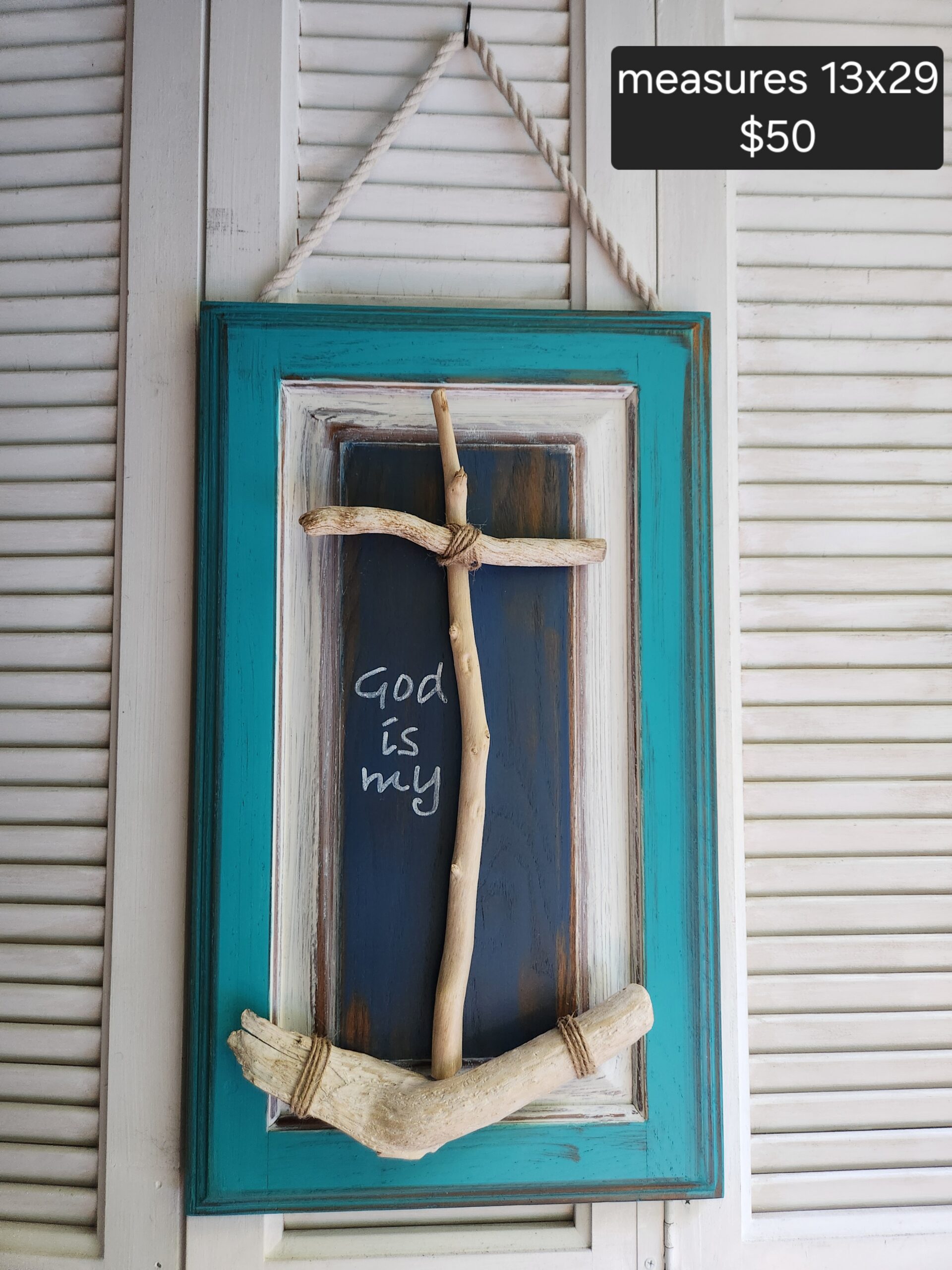 Coastal Driftwood Faith Wall Decor – Handmade Nautical Wall Art- Made in the USA - Image 3