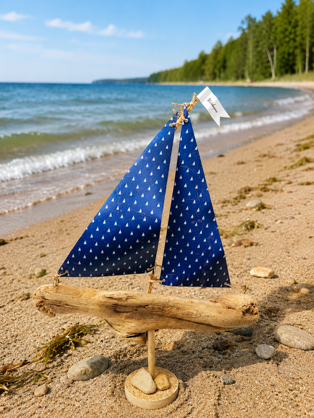 Handmade Driftwood Sailboat – Coastal Nautical Decor- Made in the USA