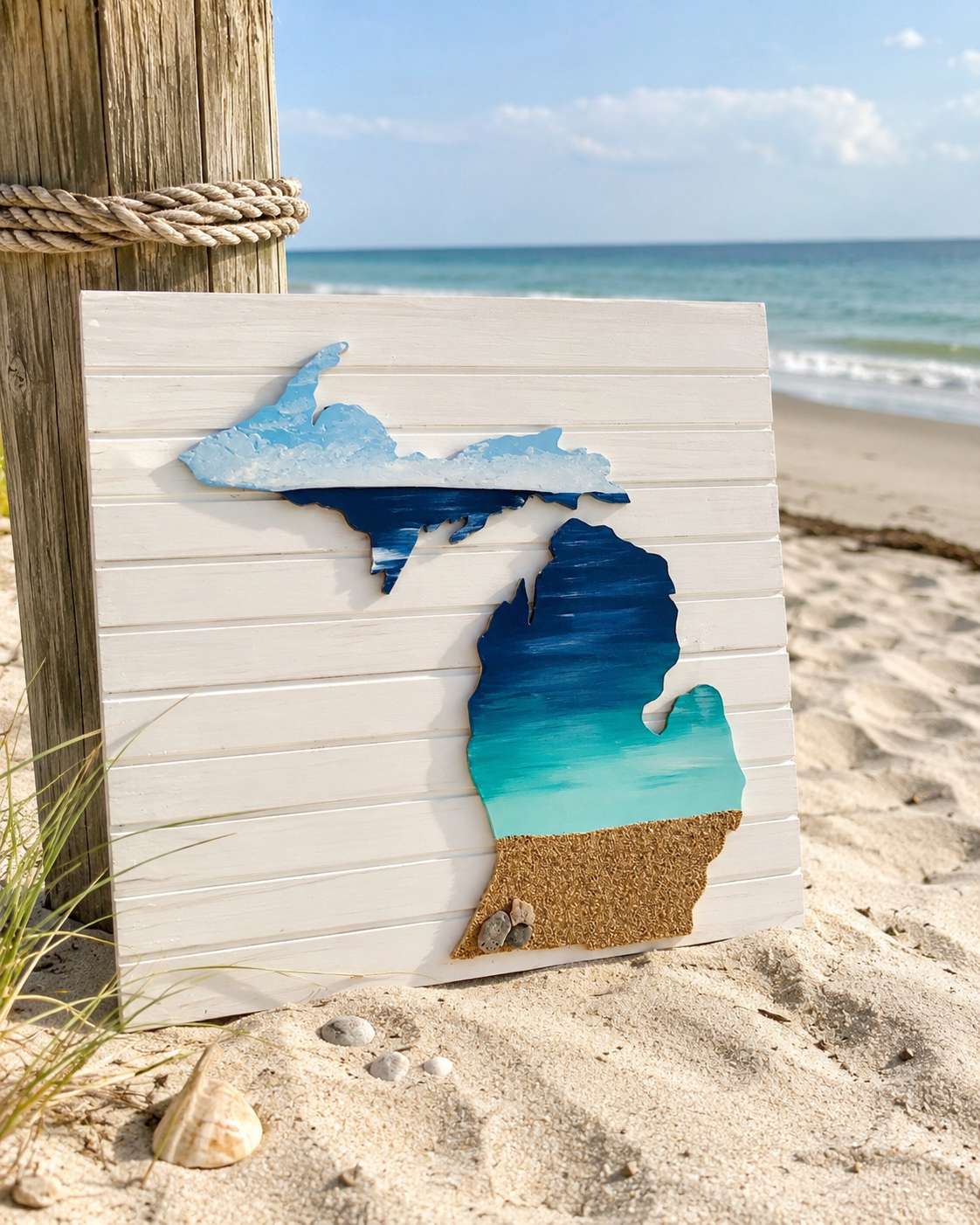 Great Lakes Michigan Wall Art – Handmade Coastal Lake Decor - Made in the USA