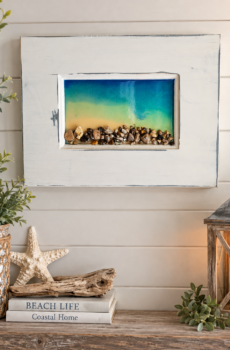 Handmade Michigan Beach Stone & Epoxy Coastal Wall Art