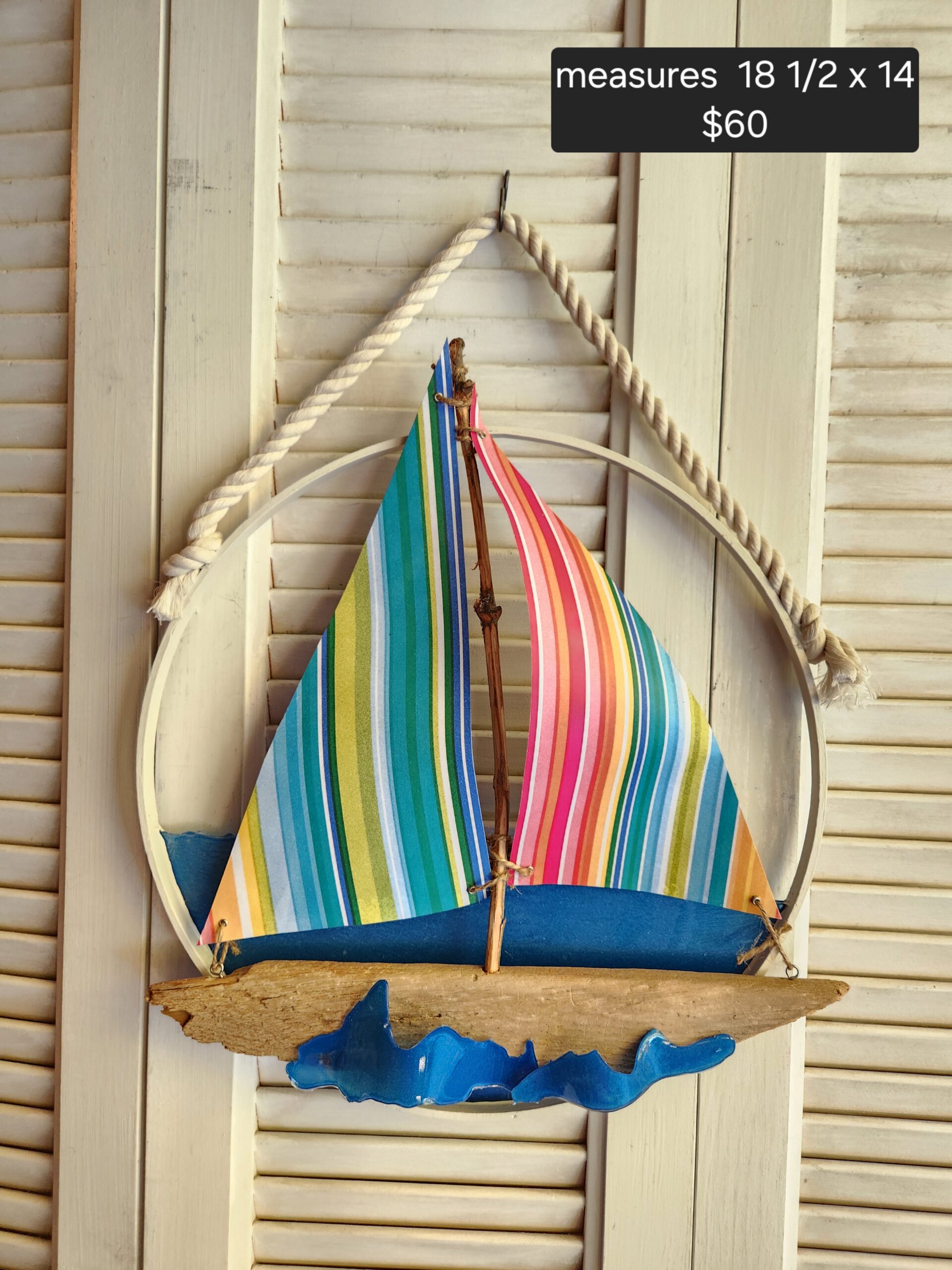 Handmade Coastal Sailboat Wall Art – Beach House Decor - Image 4