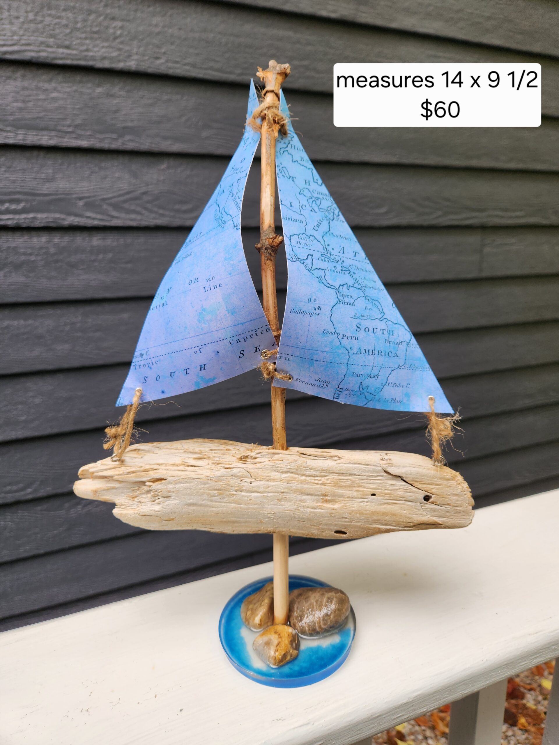 Handmade Driftwood Sailboat – Coastal Nautical Home Decor - Image 2