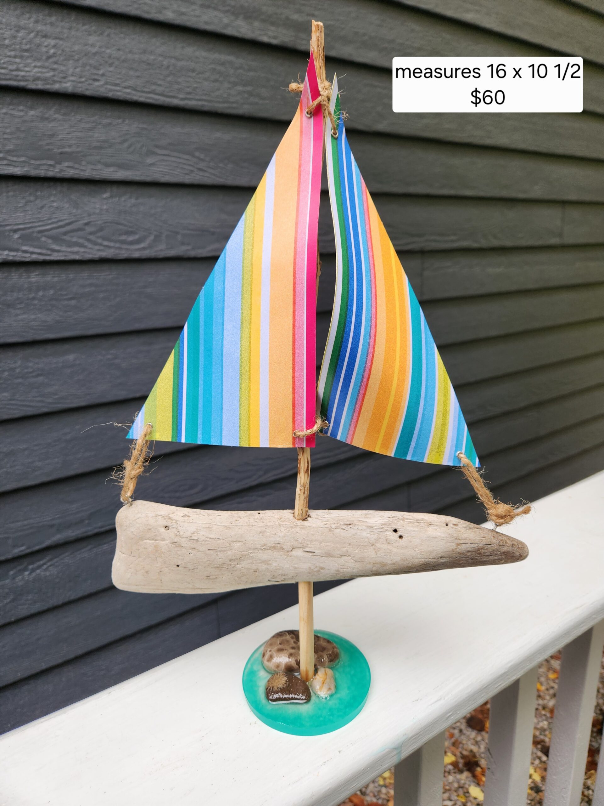Handmade Driftwood Sailboat – Coastal Nautical Home Decor - Image 2