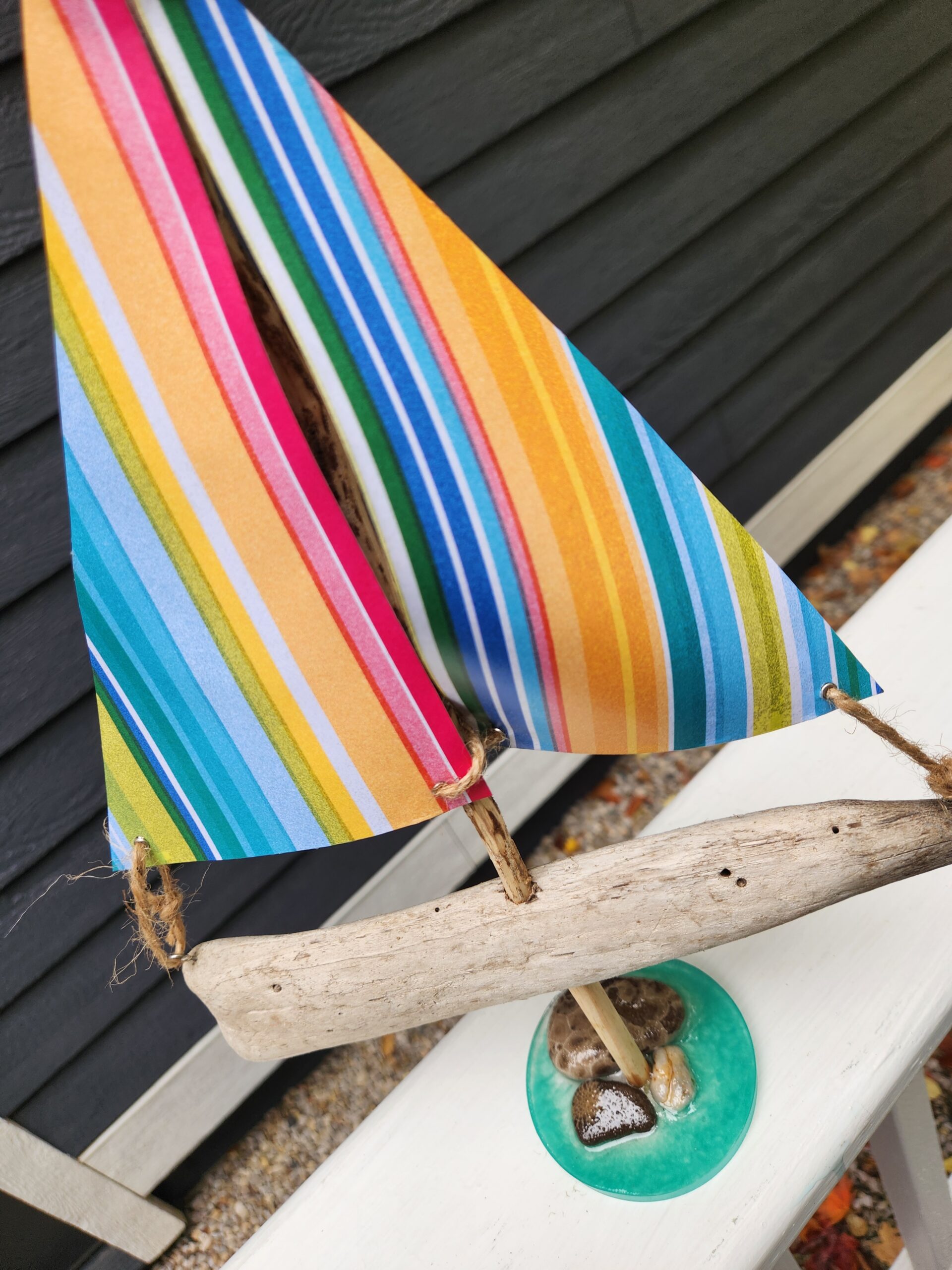 Handmade Driftwood Sailboat – Coastal Nautical Home Decor - Image 3