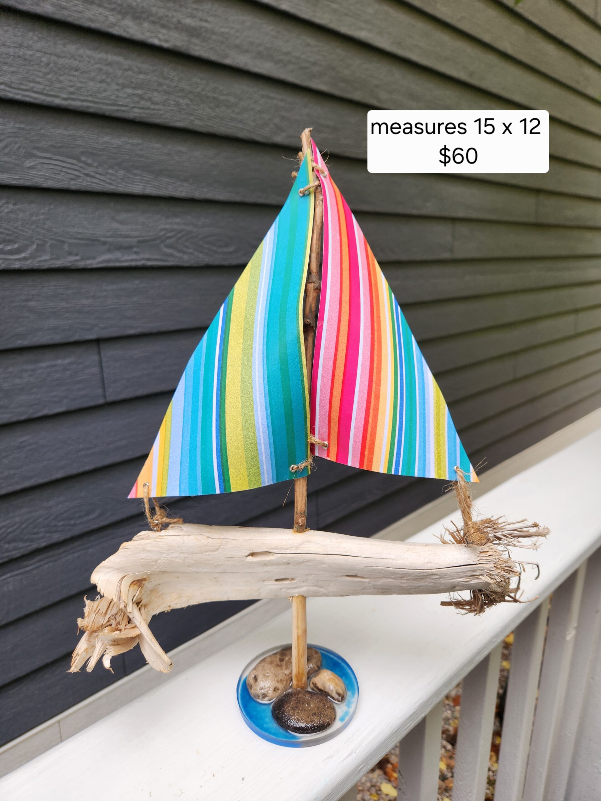 Handmade Driftwood Sailboat – Coastal Nautical Home Decor - Image 2