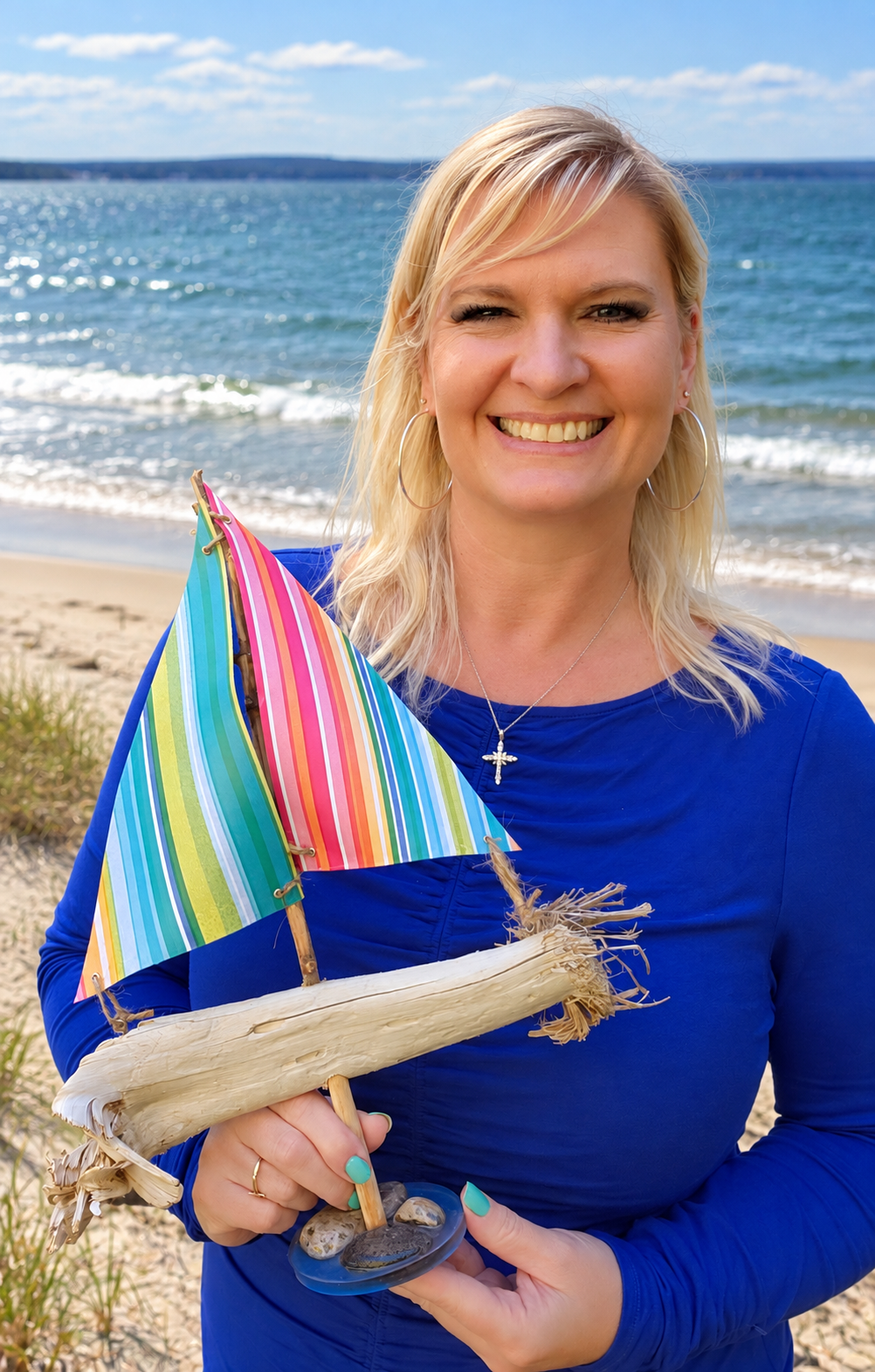Handmade Driftwood Sailboat – Coastal Nautical Home Decor - Image 4