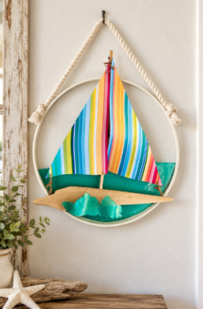 Handmade Coastal Sailboat Wall Art