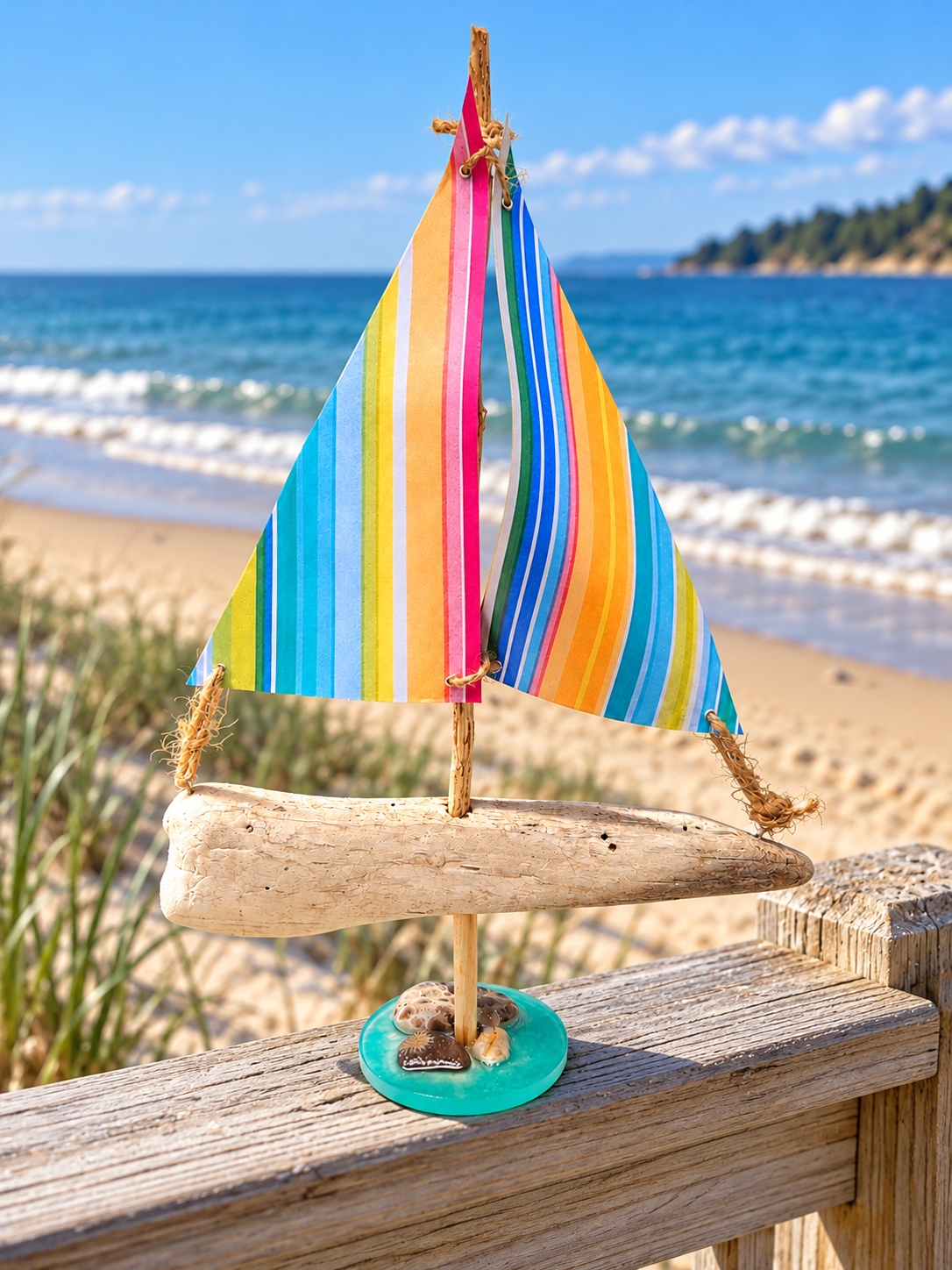 Handmade Driftwood Sailboat – Coastal Nautical Home Decor