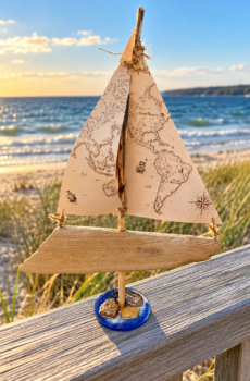 Handmade Driftwood Sailboat – Coastal Nautical Home Decor