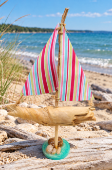 Handmade Driftwood Sailboat – Coastal Nautical Home Decor