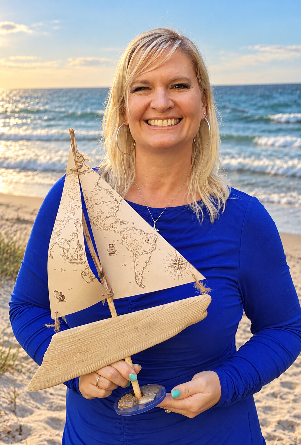 Handmade Driftwood Sailboat – Coastal Nautical Home Decor - Image 4