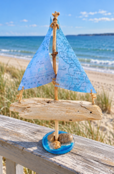 Handmade Driftwood Sailboat – Coastal Nautical Home Decor