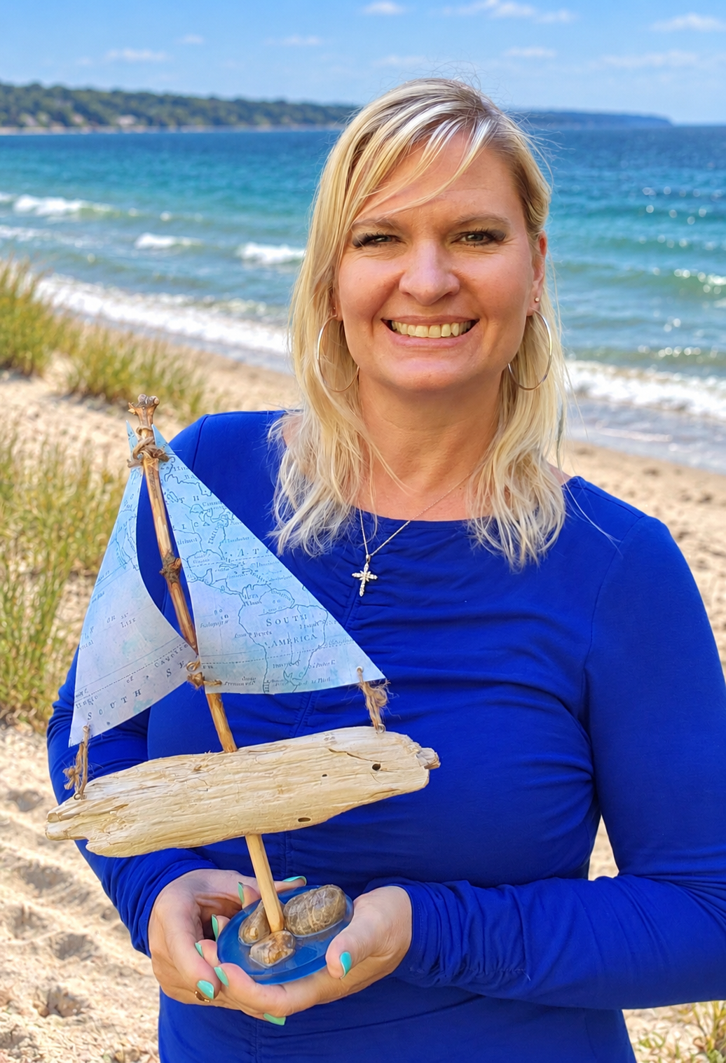 Handmade Driftwood Sailboat – Coastal Nautical Home Decor - Image 4