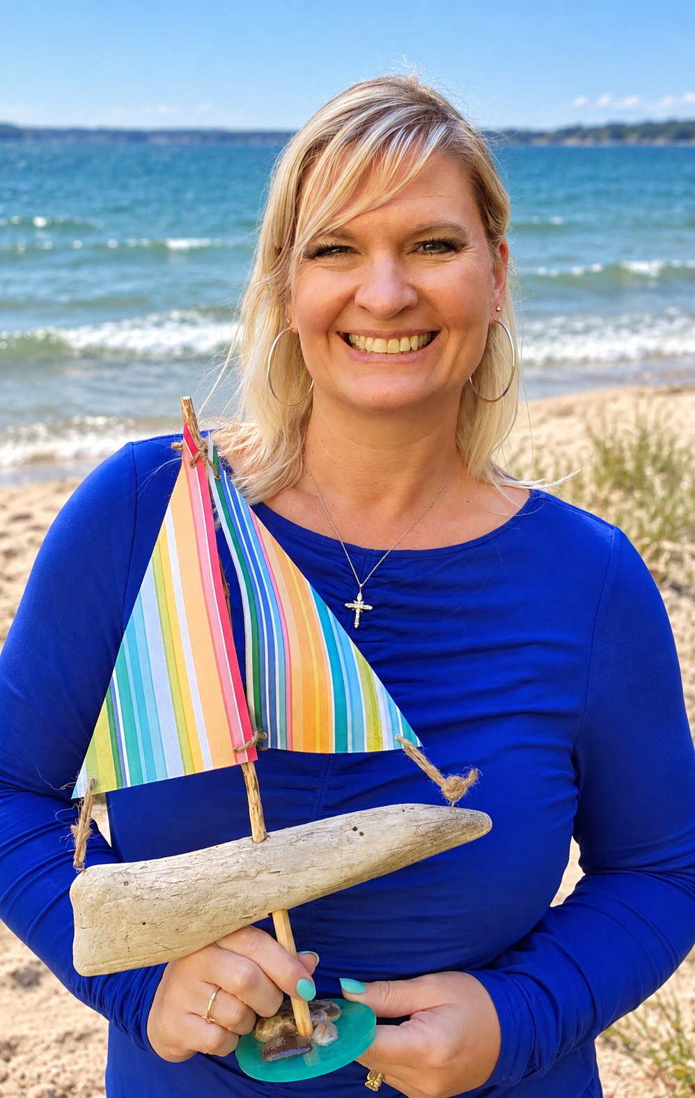 Handmade Driftwood Sailboat – Coastal Nautical Home Decor - Image 4